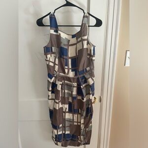Vera Wang Lavender Label Geometric Pattern Cocktail Dress